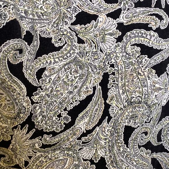 Croft & Barrow The Classic T Long Sleeve Paisley Cropped Round Neck Shirt Sz PM - Picture 2 of 7